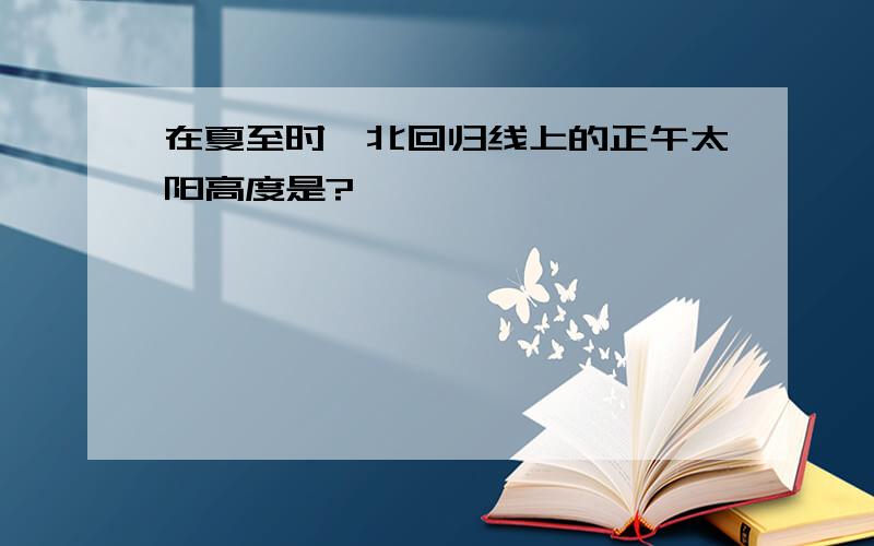 在夏至时,北回归线上的正午太阳高度是?