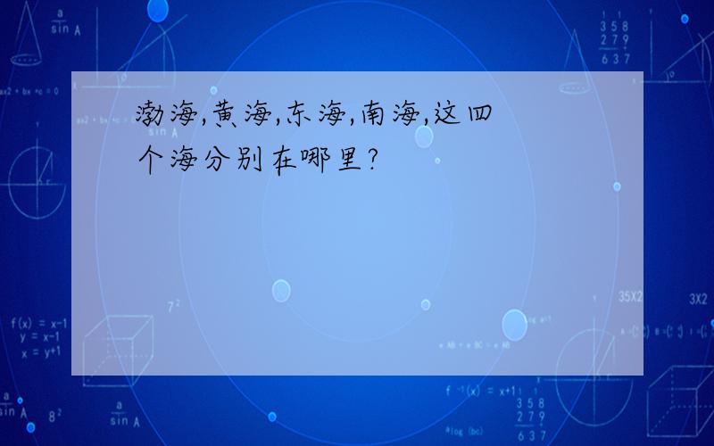 渤海,黄海,东海,南海,这四个海分别在哪里?