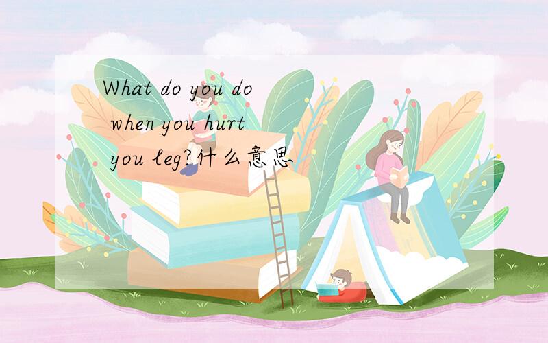 What do you do when you hurt you leg?什么意思