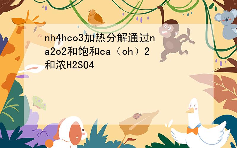 nh4hco3加热分解通过na2o2和饱和ca（oh）2和浓H2SO4