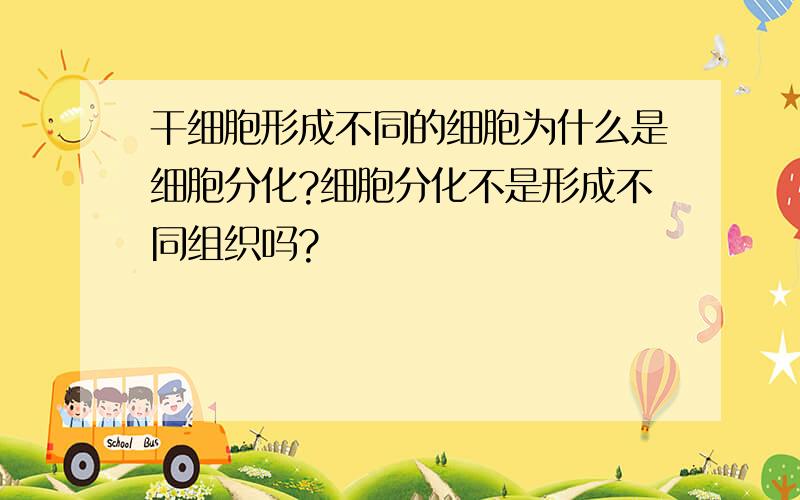 干细胞形成不同的细胞为什么是细胞分化?细胞分化不是形成不同组织吗?