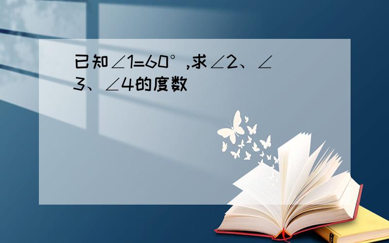 已知∠1=60°,求∠2、∠3、∠4的度数