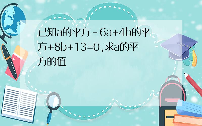 已知a的平方-6a+4b的平方+8b+13=0,求a的平方的值