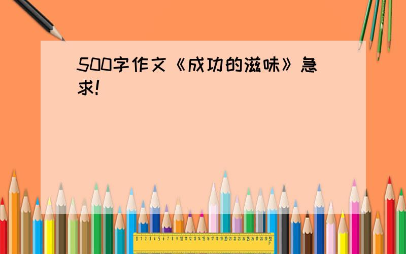 500字作文《成功的滋味》急求!