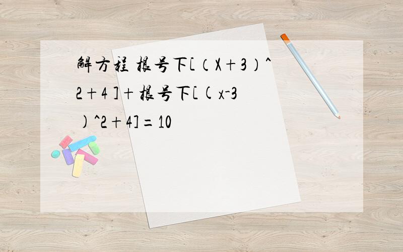 解方程 根号下[（X+3）^2+4 ]+根号下[(x-3)^2+4]=10