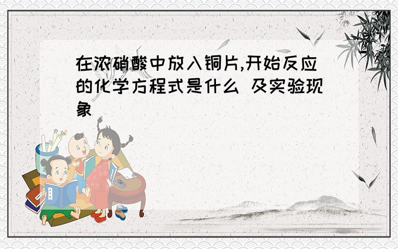 在浓硝酸中放入铜片,开始反应的化学方程式是什么 及实验现象