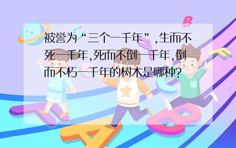 被誉为“三个一千年”,生而不死一千年,死而不倒一千年,倒而不朽一千年的树木是哪种?