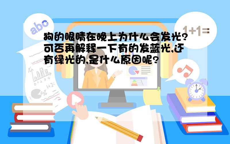 狗的眼睛在晚上为什么会发光?可否再解释一下有的发蓝光,还有绿光的,是什么原因呢?