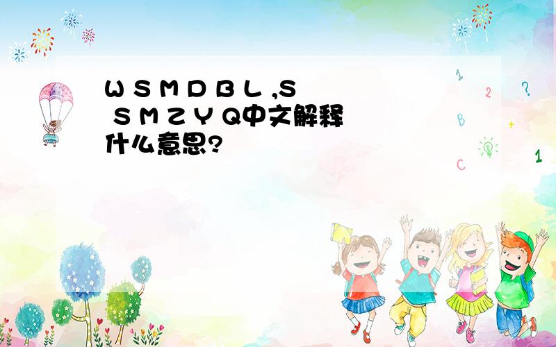 W S M D B L ,S S M Z Y Q中文解释什么意思?