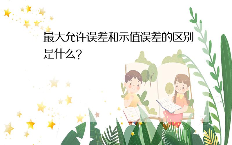 最大允许误差和示值误差的区别是什么?