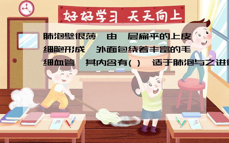 肺泡壁很薄,由一层扁平的上皮细胞形成,外面包绕着丰富的毛细血管,其内含有( ),适于肺泡与之进行气体交换