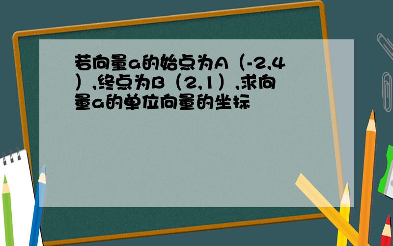 若向量a的始点为A（-2,4）,终点为B（2,1）,求向量a的单位向量的坐标