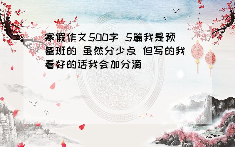 寒假作文500字 5篇我是预备班的 虽然分少点 但写的我看好的话我会加分滴