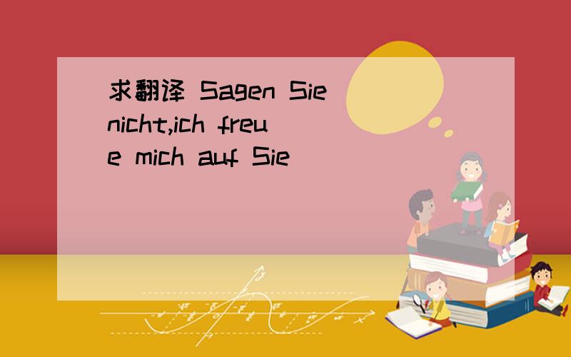 求翻译 Sagen Sie nicht,ich freue mich auf Sie