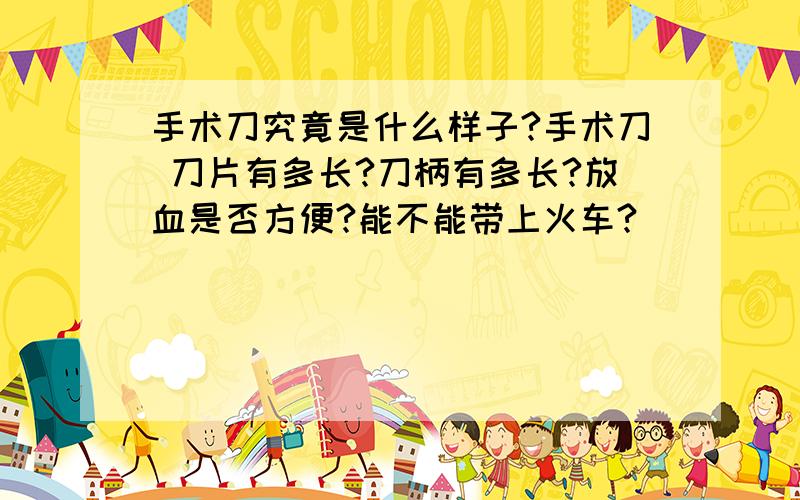 手术刀究竟是什么样子?手术刀 刀片有多长?刀柄有多长?放血是否方便?能不能带上火车?