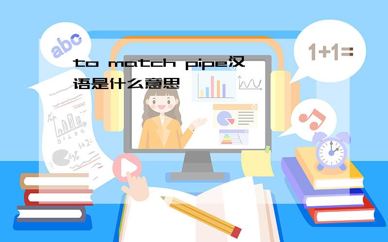 to match pipe汉语是什么意思