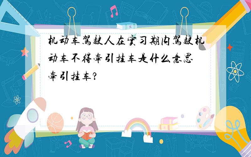 机动车驾驶人在实习期内驾驶机动车不得牵引挂车是什么意思 牵引挂车?