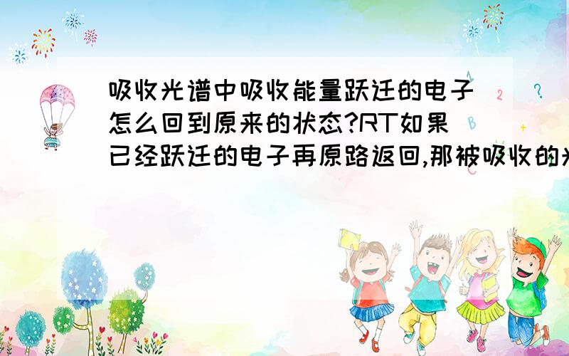 吸收光谱中吸收能量跃迁的电子怎么回到原来的状态?RT如果已经跃迁的电子再原路返回,那被吸收的光又被放出来就不会出现暗纹了?