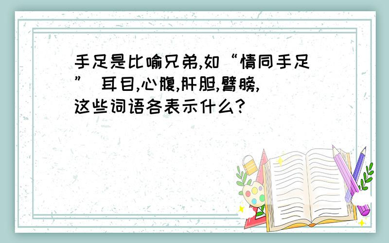 手足是比喻兄弟,如“情同手足” 耳目,心腹,肝胆,臂膀,这些词语各表示什么?