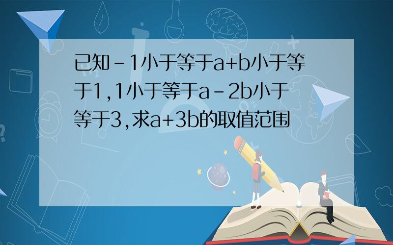 已知-1小于等于a+b小于等于1,1小于等于a-2b小于等于3,求a+3b的取值范围