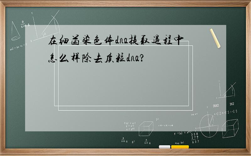 在细菌染色体dna提取过程中怎么样除去质粒dna?