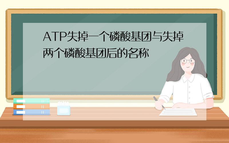 ATP失掉一个磷酸基团与失掉两个磷酸基团后的名称