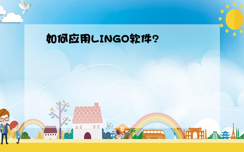 如何应用LINGO软件?