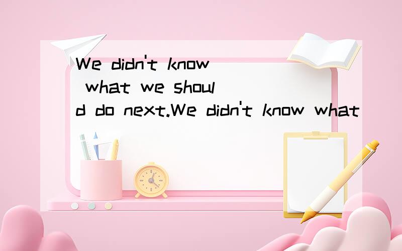 We didn't know what we should do next.We didn't know what __ __ next