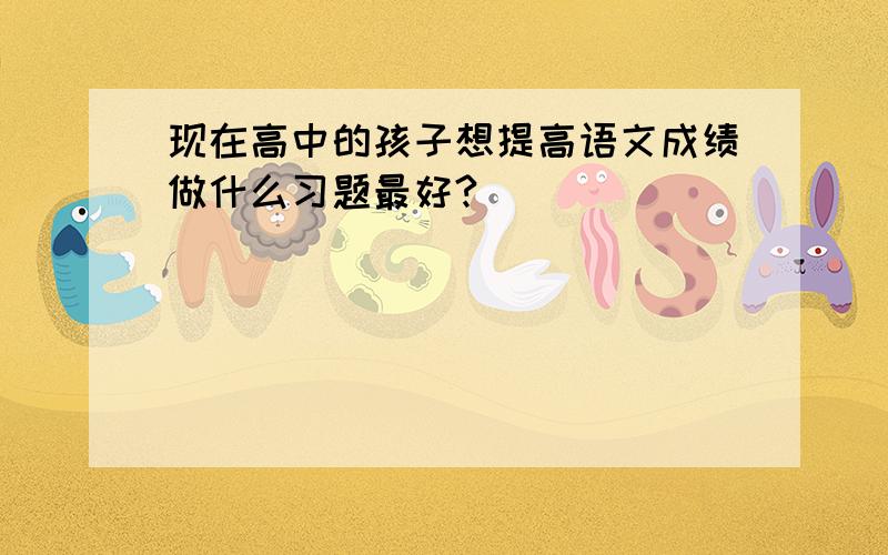 现在高中的孩子想提高语文成绩做什么习题最好?