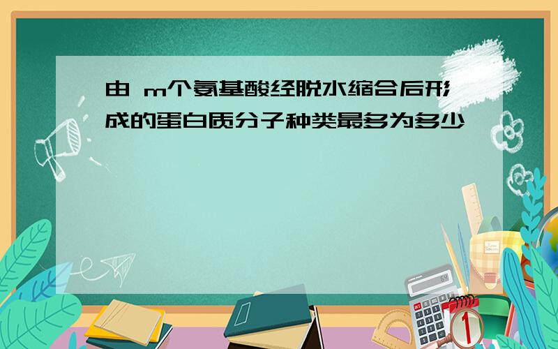 由 m个氨基酸经脱水缩合后形成的蛋白质分子种类最多为多少