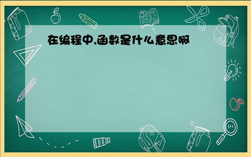 在编程中,函数是什么意思啊