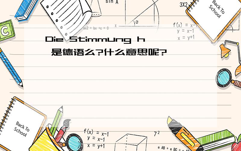 Die Stimmung h 是德语么?什么意思呢?