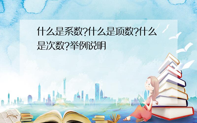 什么是系数?什么是项数?什么是次数?举例说明