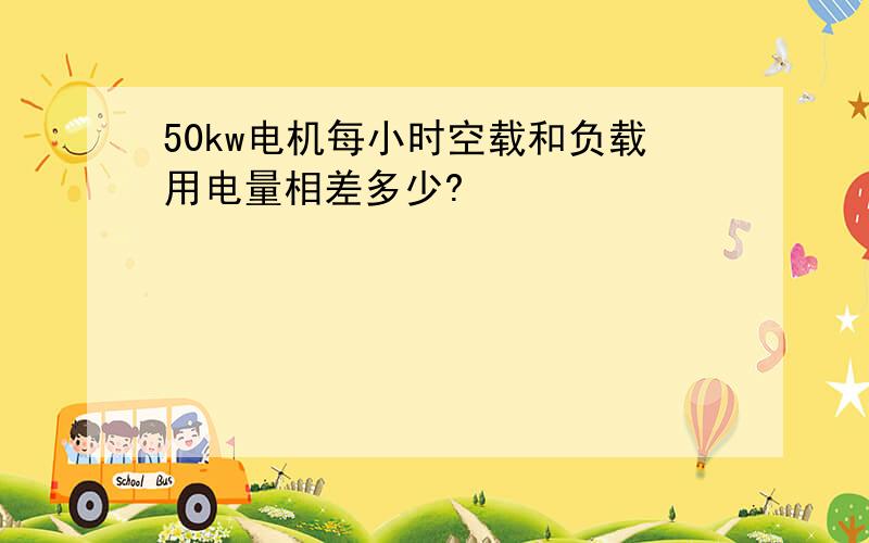 50kw电机每小时空载和负载用电量相差多少?