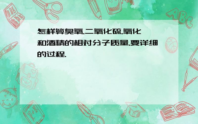 怎样算臭氧.二氧化硫.氧化镁和酒精的相对分子质量.要详细的过程.