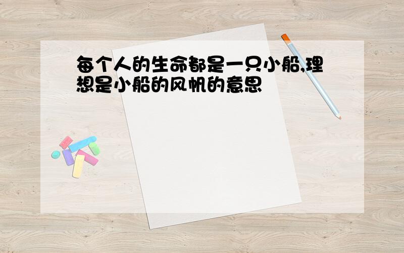 每个人的生命都是一只小船,理想是小船的风帆的意思