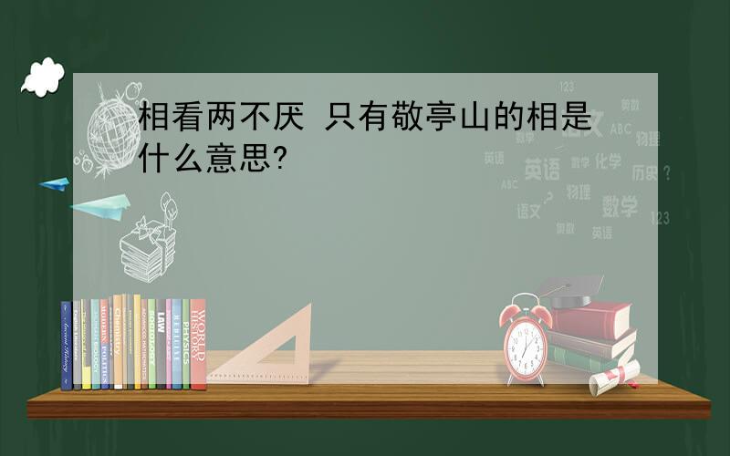 相看两不厌 只有敬亭山的相是什么意思?