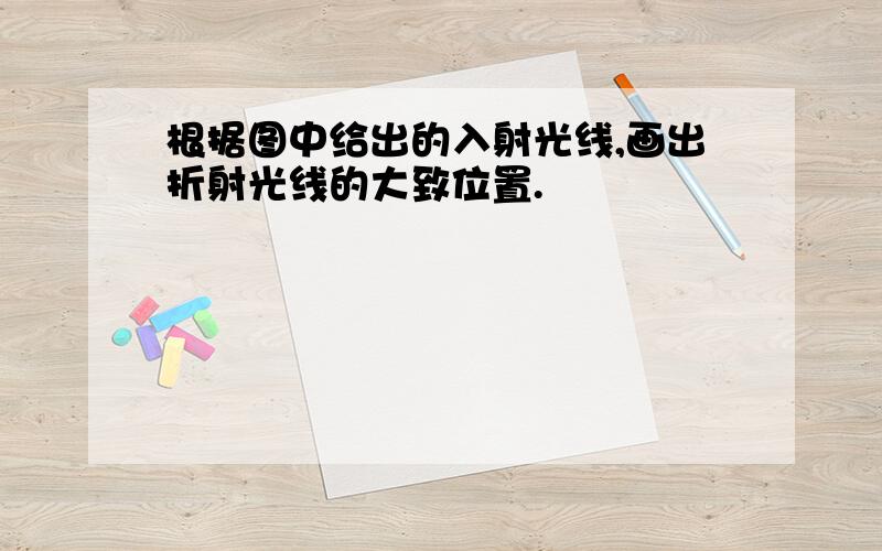 根据图中给出的入射光线,画出折射光线的大致位置.