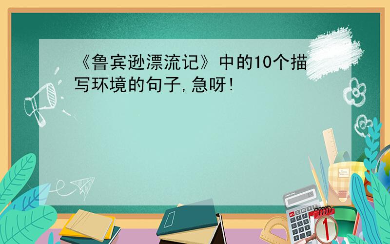 《鲁宾逊漂流记》中的10个描写环境的句子,急呀!