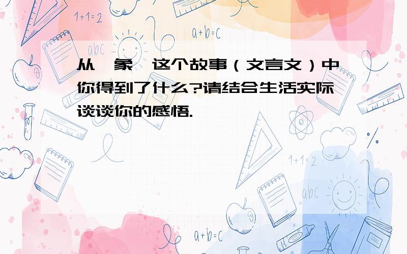 从《象》这个故事（文言文）中你得到了什么?请结合生活实际谈谈你的感悟.