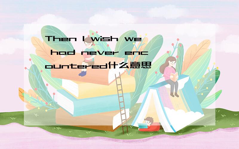 Then I wish we had never encountered什么意思