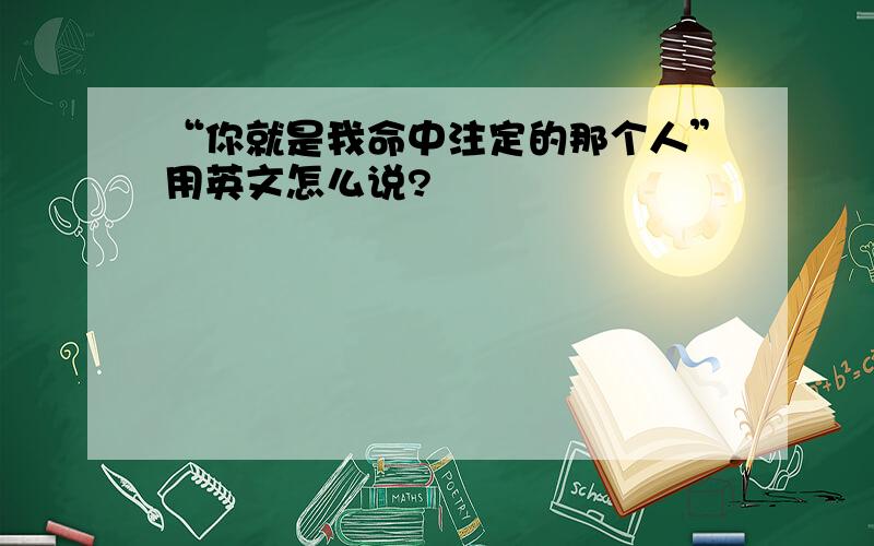 “你就是我命中注定的那个人”用英文怎么说?