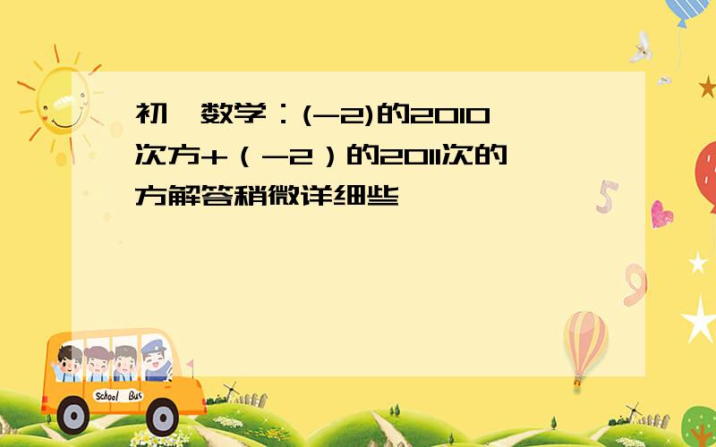 初一数学：(-2)的2010次方+（-2）的2011次的方解答稍微详细些