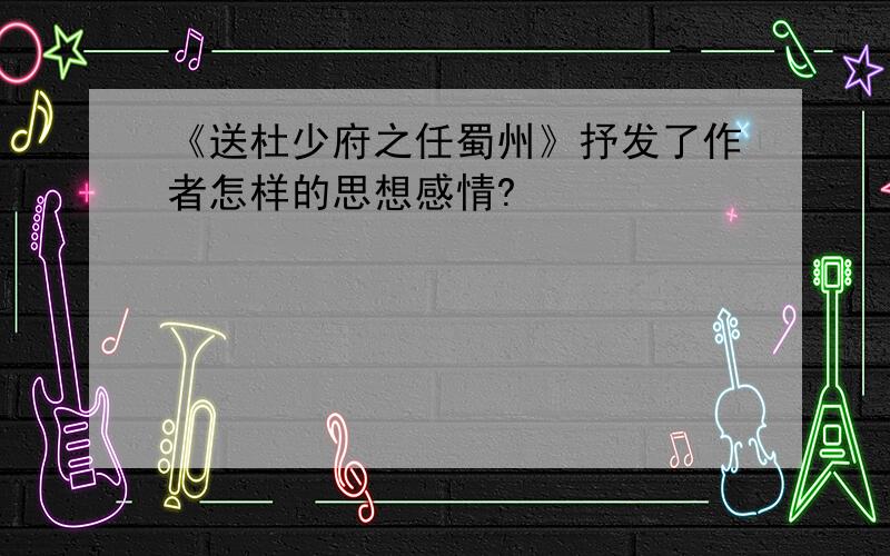 《送杜少府之任蜀州》抒发了作者怎样的思想感情?