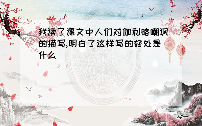 我读了课文中人们对伽利略嘲讽的描写,明白了这样写的好处是什么