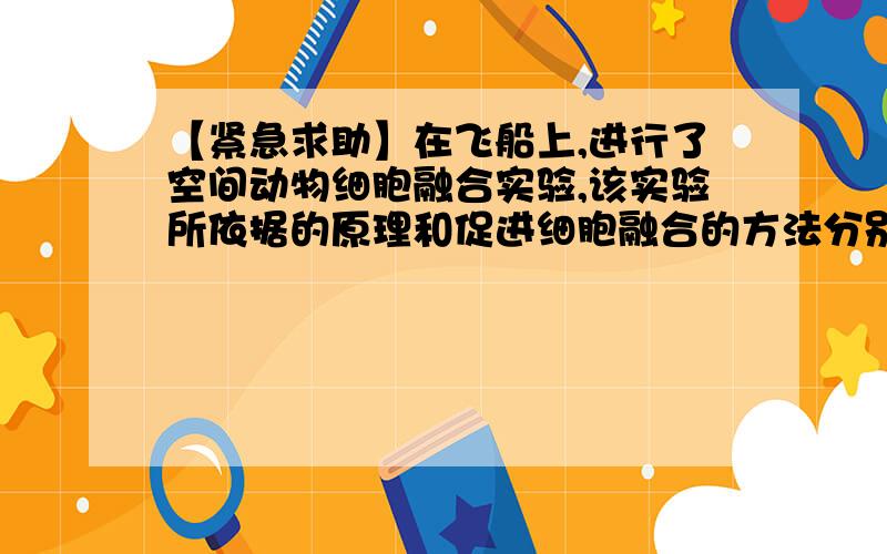 【紧急求助】在飞船上,进行了空间动物细胞融合实验,该实验所依据的原理和促进细胞融合的方法分别是C．细胞膜的流动性；灭活病毒诱导融合D．细胞膜的流动性；电激融合 为什么选D不选C