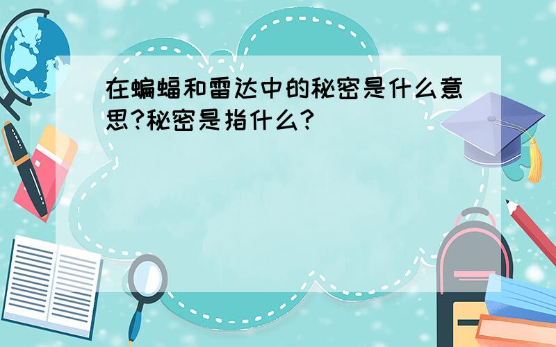 在蝙蝠和雷达中的秘密是什么意思?秘密是指什么?