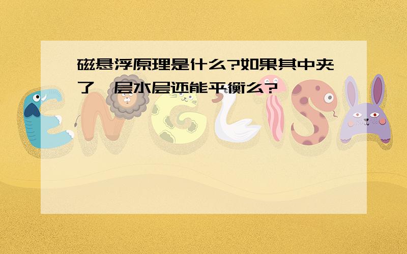 磁悬浮原理是什么?如果其中夹了一层水层还能平衡么?