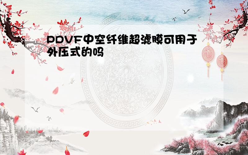 PDVF中空纤维超滤膜可用于外压式的吗