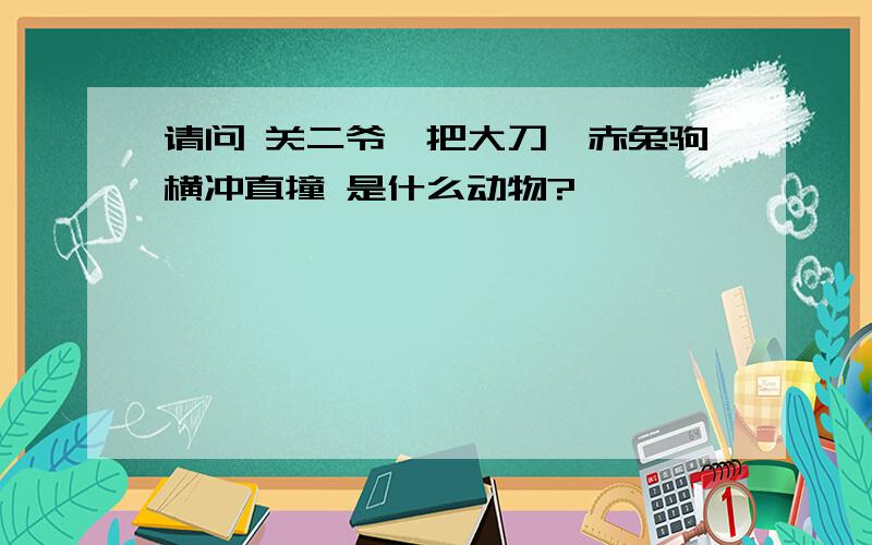 请问 关二爷一把大刀,赤兔驹横冲直撞 是什么动物?